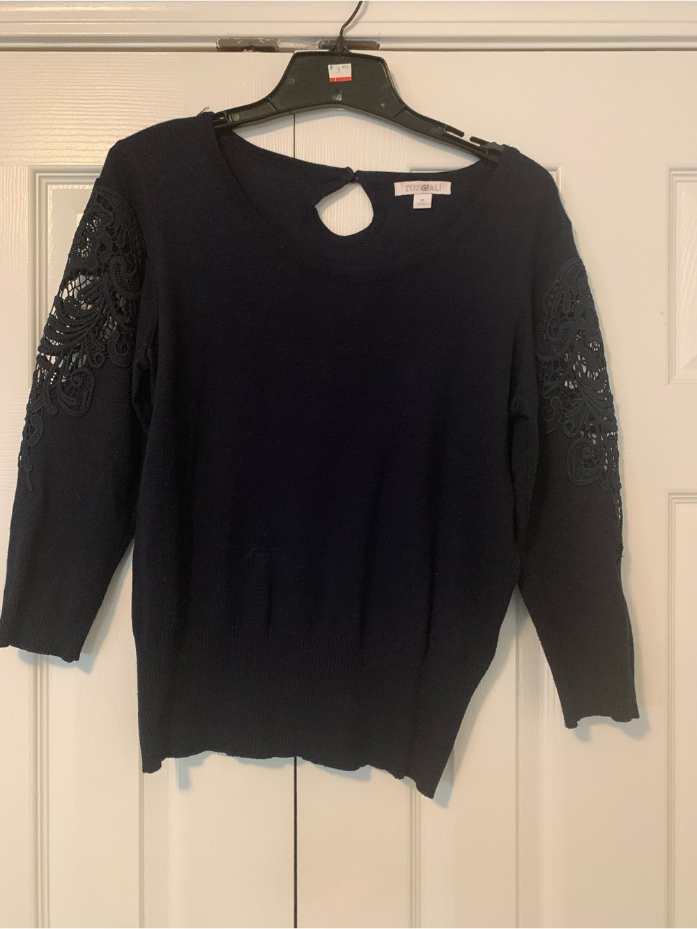 Navy Blue 3/4 sleeve sweater
